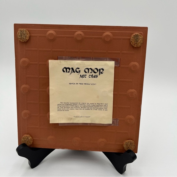 Mag Mor Studio Southwest Santa Fe Ceramic Art Tile Wall Decor Trivet 7 7/8 in - Picture 4 of 6